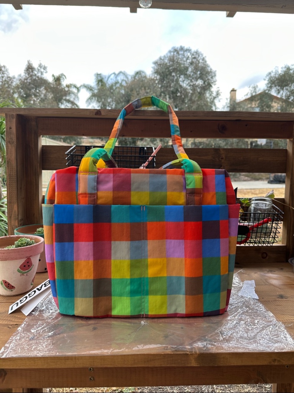 BAGGU Madras Small Cloud Carry On